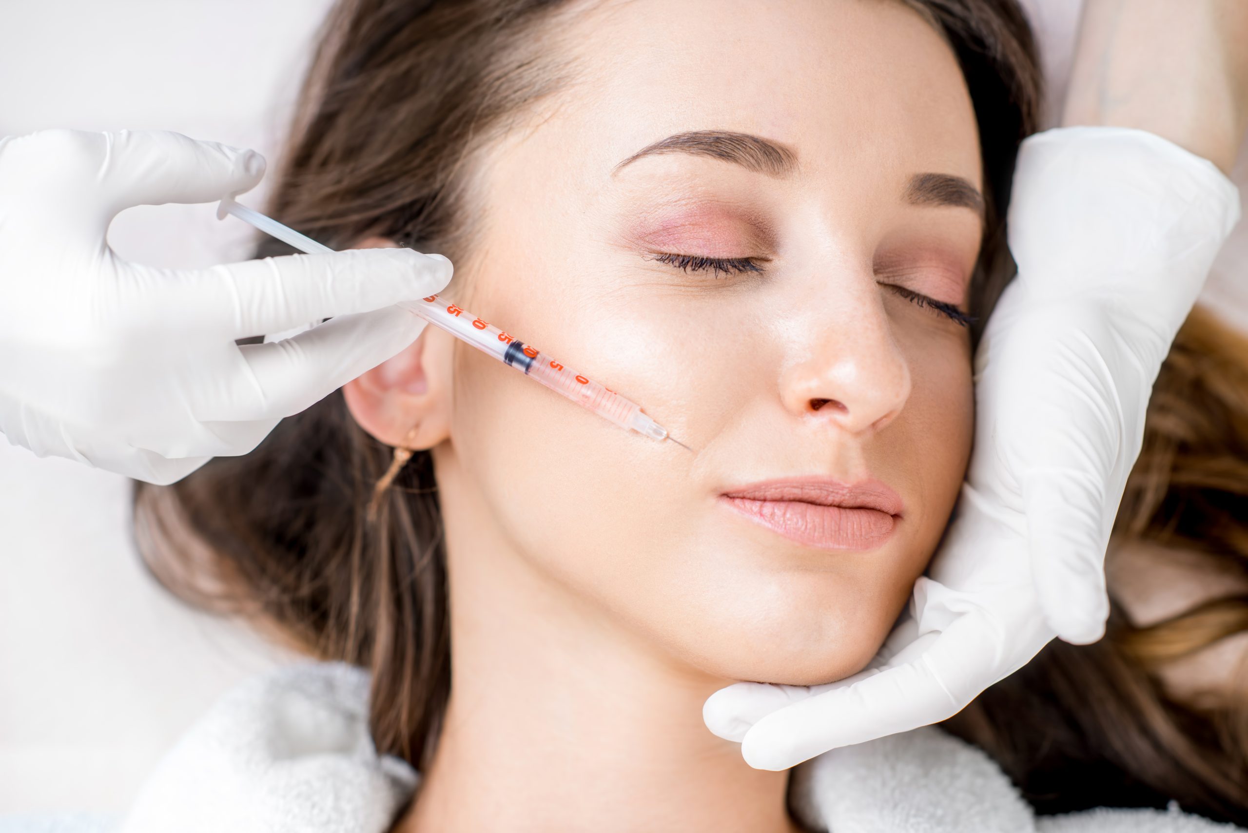 Cosmetic botox injection a girl receiving botox cosmetic